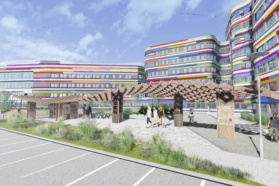 кампус в логу тюменки. тюменский кампус. кампус тюменской области. университетский городок. межвузовский кампус.