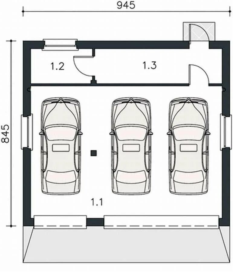 3 гараж автомобиль. Гараж 10 на 8 проект ворота сбоку. Гараж из сэндвич панелей на 2 машины чертежи. Комфортные Размеры гаража на 1 машину. Габариты гаража на 2 машины с одними воротами.