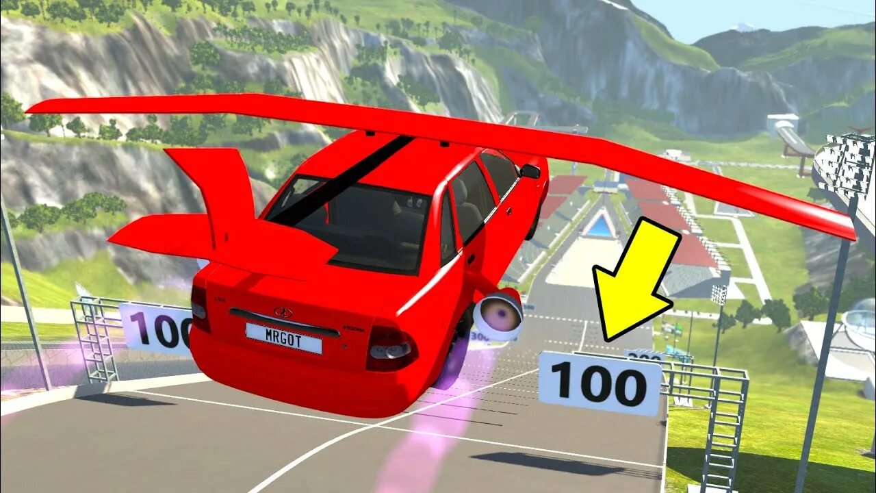 Летающая Приора в BEAMNG Drive. BEAMNG Drive машина в прыжке. Моды на beamng drive приора