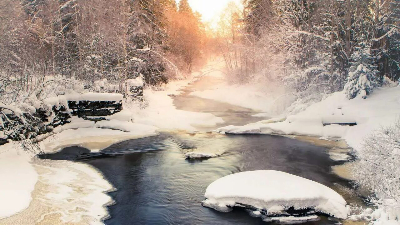 Зимний ручей. Зимний лес с речкой. Пейзаж зима река. Зимний пейзаж с рекой. Был прийти в декабре