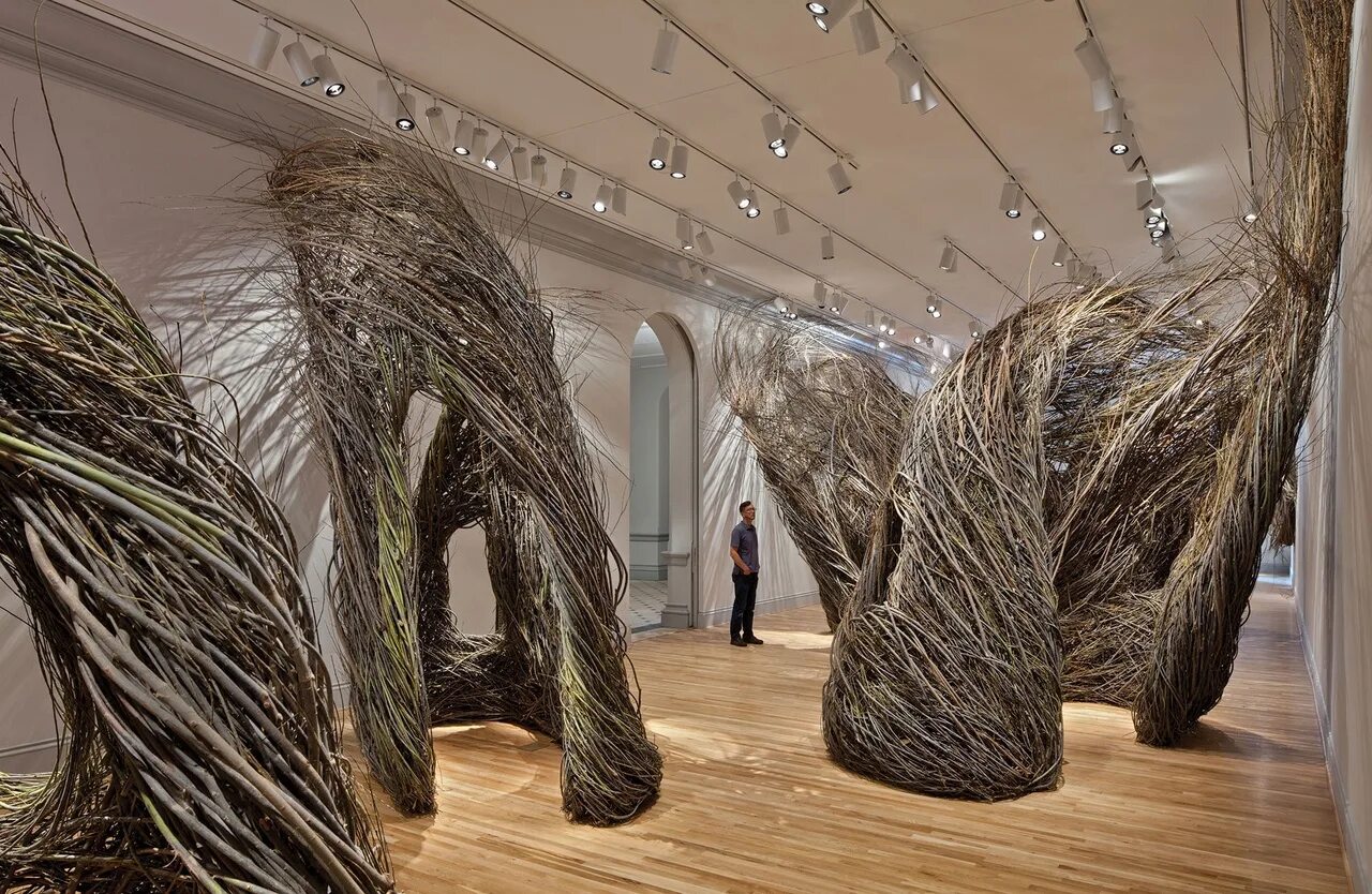 Скульптуры Patrick Dougherty. Необычные инсталляции. Инсталляция искусство. Современное искусство инсталляции.