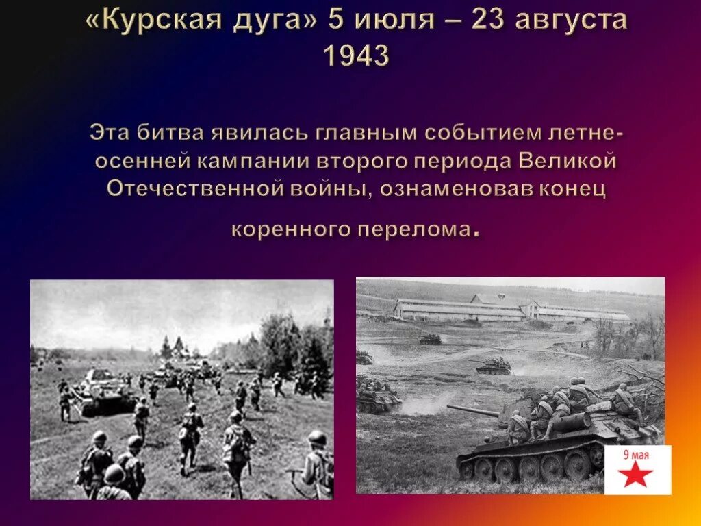 1941 1945 какое событие. 5 Июля – 23 августа 1943 г. – Курская битва. Основные события ВОВ 1943 Курская битва.