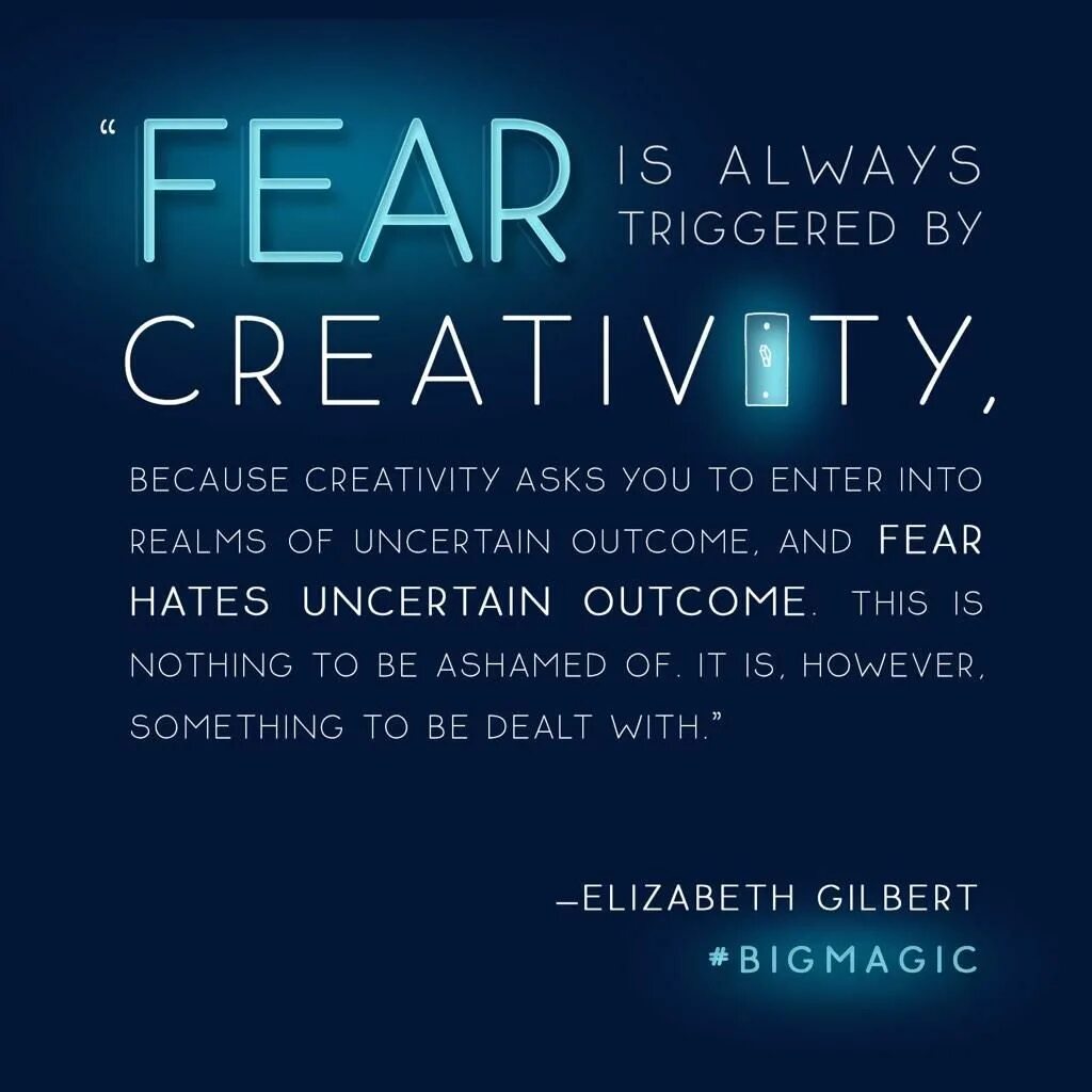 Deal with something. Magic quotes. Feel the Fear and do it anyway. Quotes about Magic. Big Magic Elizabeth Gilbert.