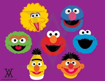 Sesame Street characters clipart vector. 