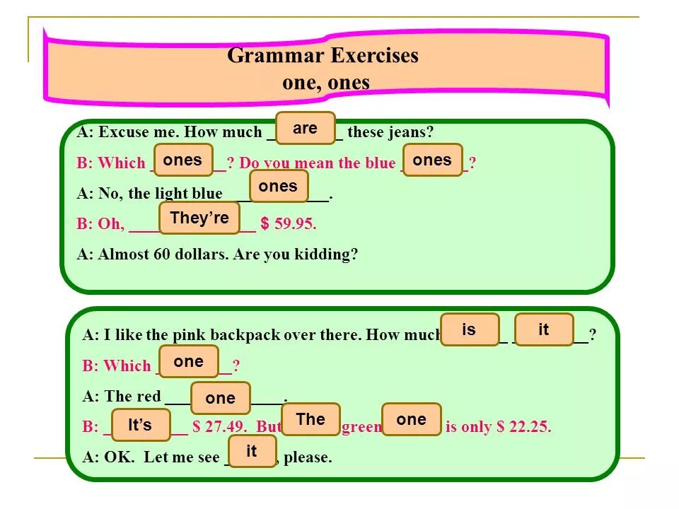 One и ones в английском языке. English Grammar exercises. One ones в английском языке правило. One ones упражнения.