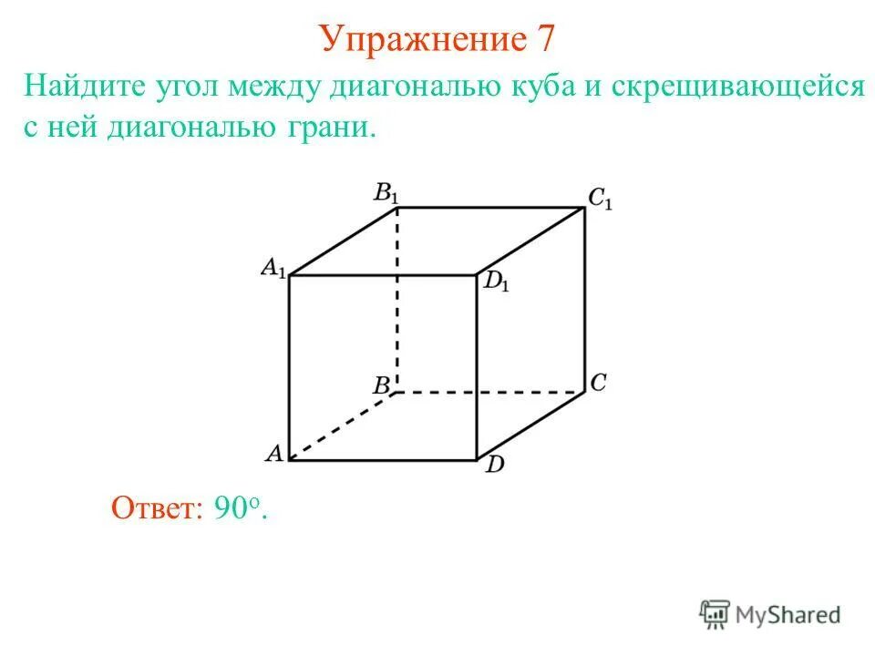 Скрещивающиеся диагонали куба