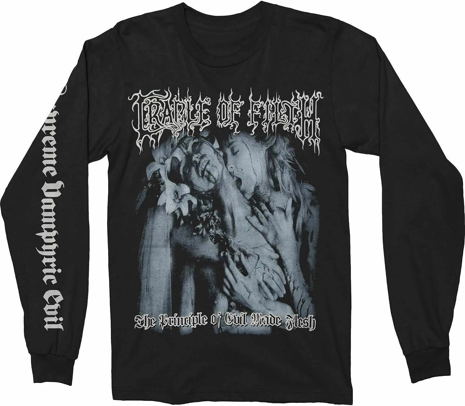 Evil make. Cradle of filth the principle of evil made flesh футболка. лонгслив cradle of filth. балахон cradle of filth. cradle of filth longsleeve.