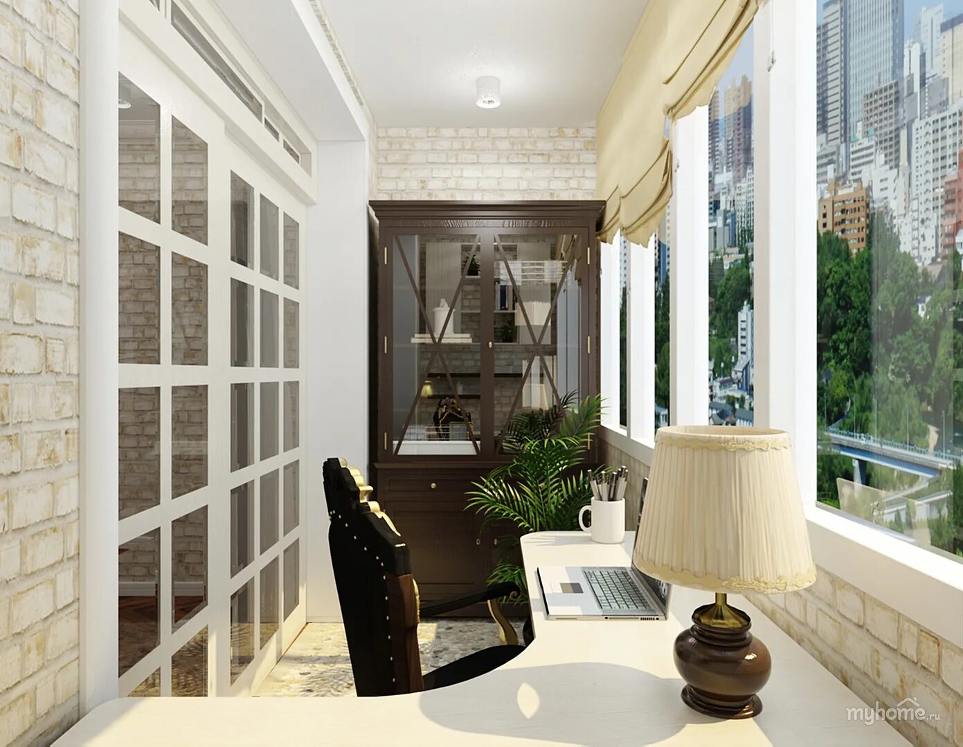 дизайн объединенных балконов. спальня совмещенная с балконом. дизайн объединенных балконов. туалетный столик на балконе. дизайн объединенных балконов.