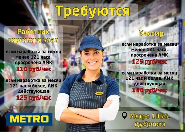 Работа супермаркета метро