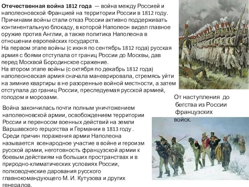 Сообщение о войне 1812 года 4 класс