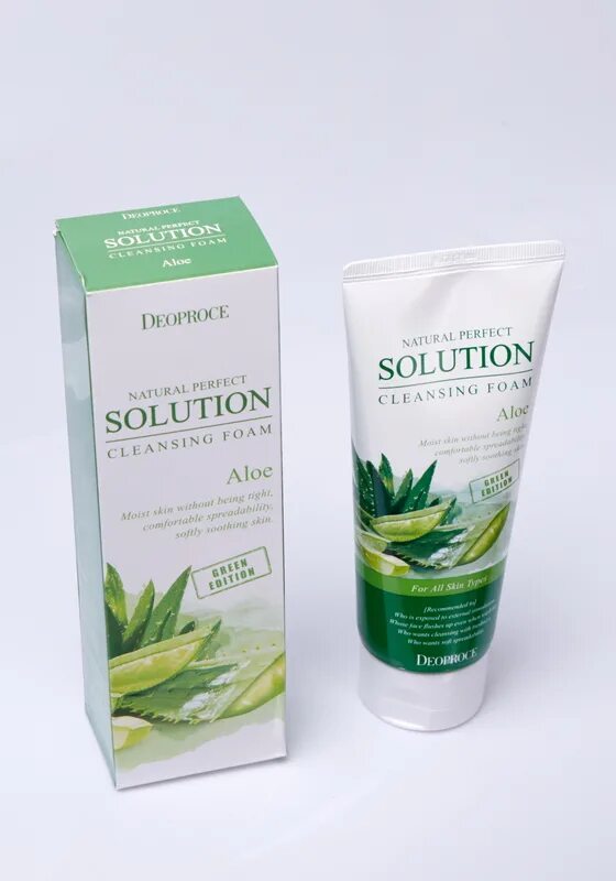 Solution cleansing foam. Пенка для умывания алоэ natural perfect solution Cleansing Foam Green Edition Aloe 170гр. Пенка для умывания Deoproce с алоэ 170мл. ДП Foam пенка Deoproce natural perfect solution Cleansing Foam Green Edition Aloe. Алоэ Деопрос умывалка.