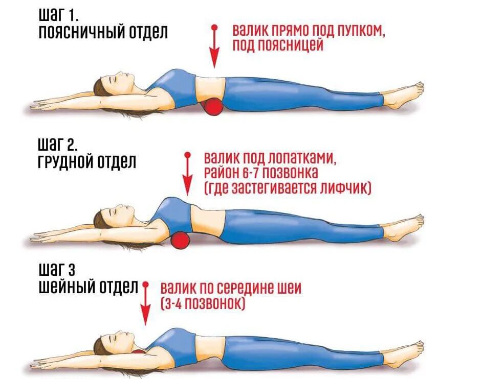 Упражнения с валиком для спины. Валик для спины японский метод. Упражнения для спины с валикам. Занятия с валиком для спины.