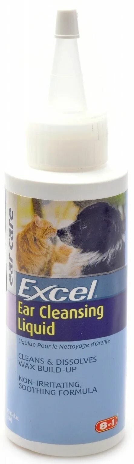 Средства для очищения ушей животных. Лосьон для ушей excel 8 in 1 для кошек. лосьон для ушей 8in1 excel ear cleansing liquid. 8 in1 excel ear cleansing liquid гигиенический лосьон для ушей 118 мл. лосьон для ушей 8 в 1 excel.