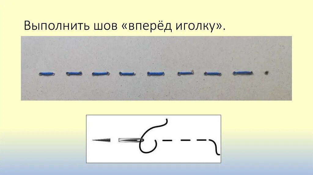 Вперед иглу. Шов вперед иголка схема пошагово. Шов назад иголку пошагово 1 класс. Выполнение шва вперед иголку. Ручные швы шов вперед иголку.