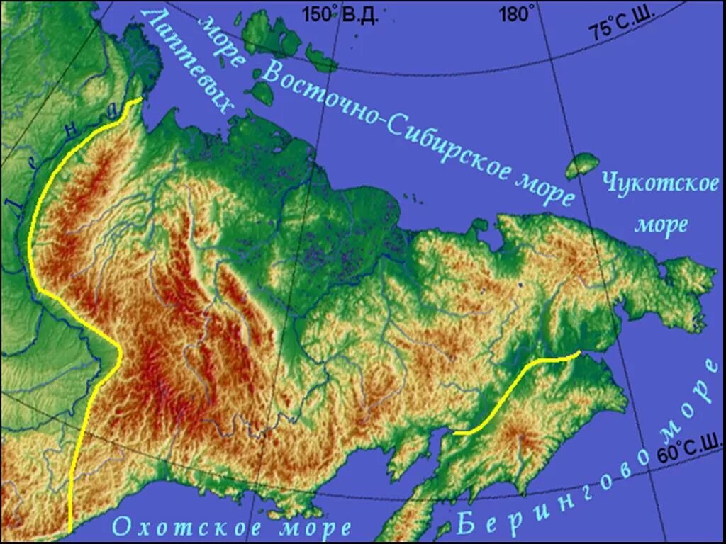 Территория северо восточной сибири. Горы Северо Восточной Сибири на карте горы. Северо Восточная Сибирь на карте. Северо Восток Сибири на карте. Оймяконское Нагорье на карте России.