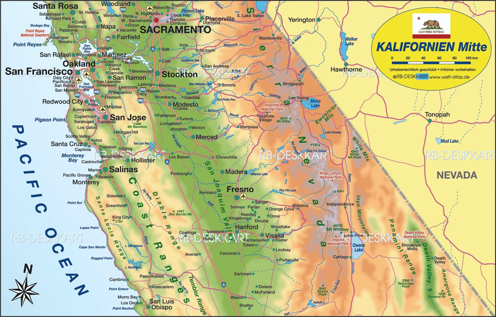 Йосемити на карте северной. Долина смерти в Калифорнии на карте. Карта Death Valley Калифорния. Водопад Йосемит на карте Северной Америки. Физ карта Калифорнии.