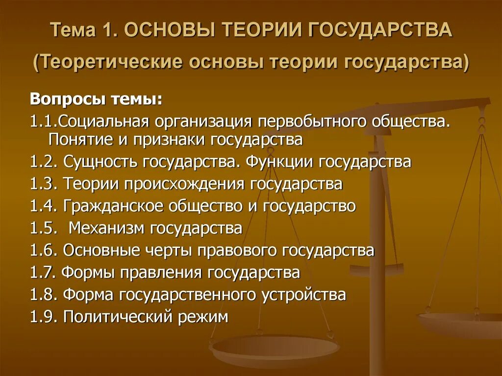 Основы государства. Основы теории государства. Основные теории государства.