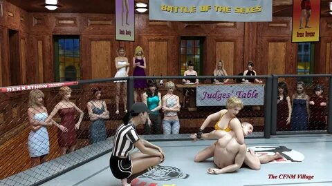 cfnm, clothed female nude male, defeated, female domination, femdom, fight