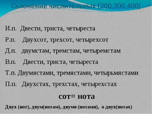 Склонение числительных 200 300 400. Склонение числителтного трехста. Склонение числительных 200-400. Просклонять числительное триста. Просклонять слово 400