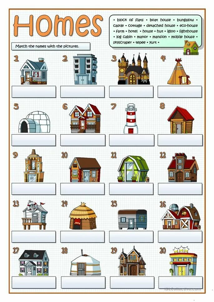 Kinds of houses. House задания для детей английский. Types of Houses задания. Задания по английскому на тему дом. Type of Houses тема по английскому.