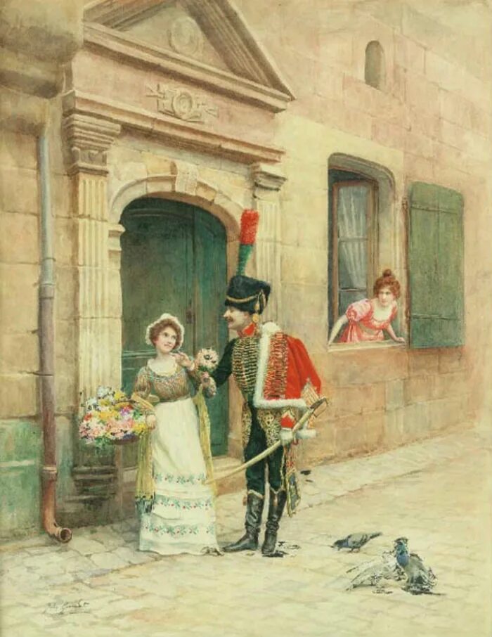 Дамы и морские офицеры. Офицер и барышня. Гусары на балу. Гусар бал xix века. Картина офицер с дамой.