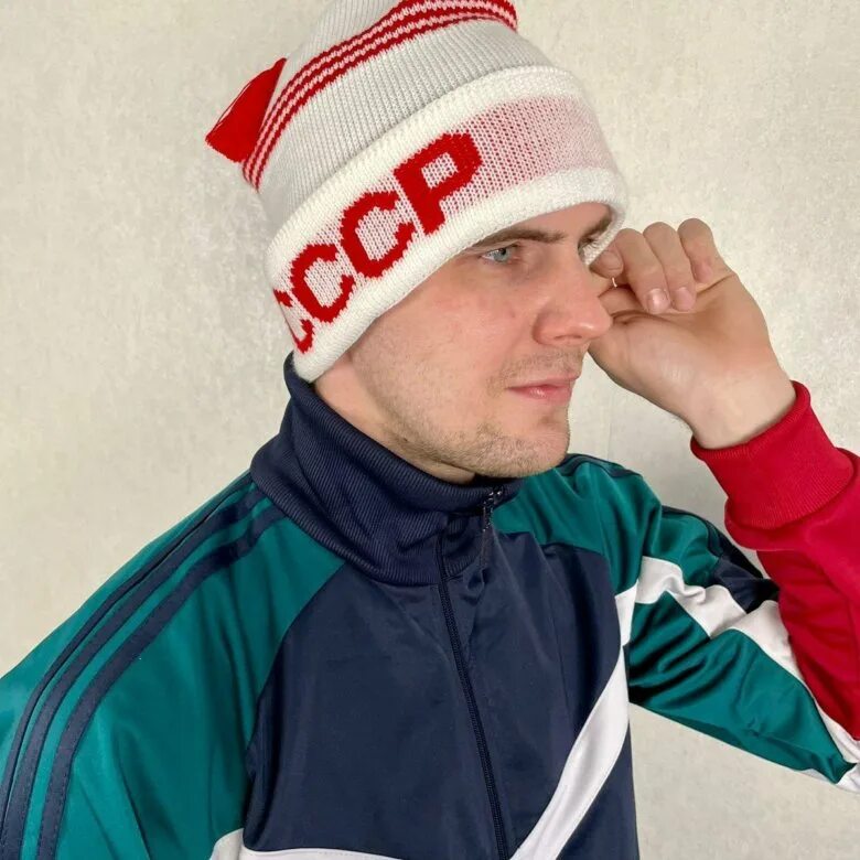 Шапка петушок СССР с кисточкой синяя - купить в Новосибирске, цена 2 500 руб., д