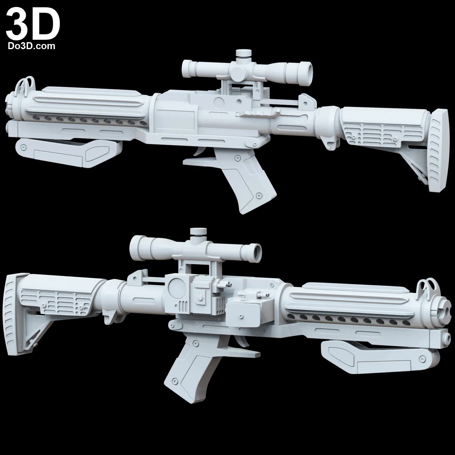 Sniper rifle sci-fi 3d model. P6 sniper rifle star citizen. M2010. Е-11 бластер. Star rifle03.