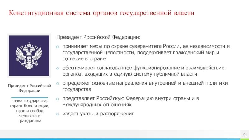 Конституционная система органов государственной власти в россии