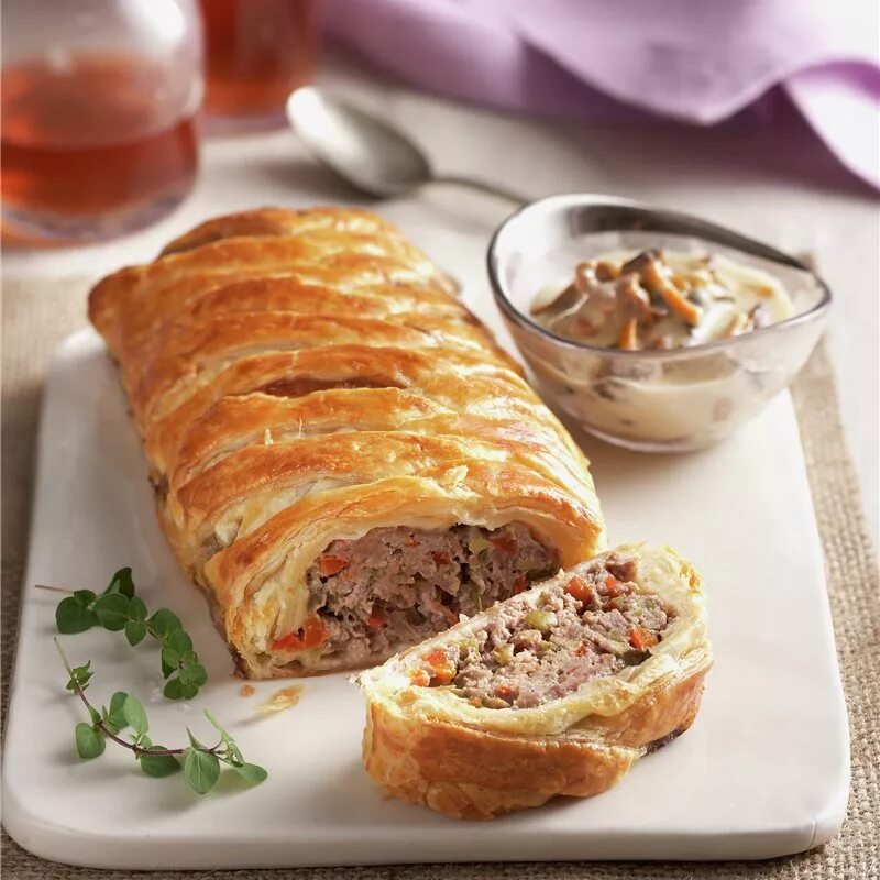 Пошаговый рецепт мяса в тесте