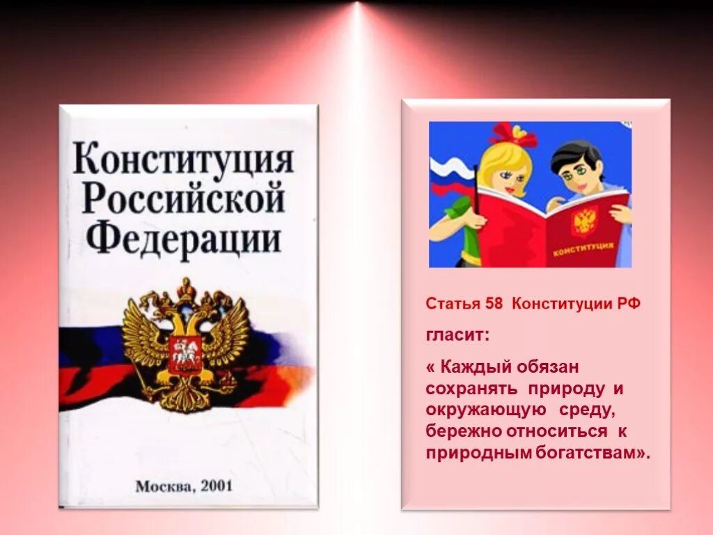 Статья 58 Конституции РФ. Конституция об охране природы. Конституция РФ об охране природы. Статья Конституции об охране природы. Статью 58 конституции рф