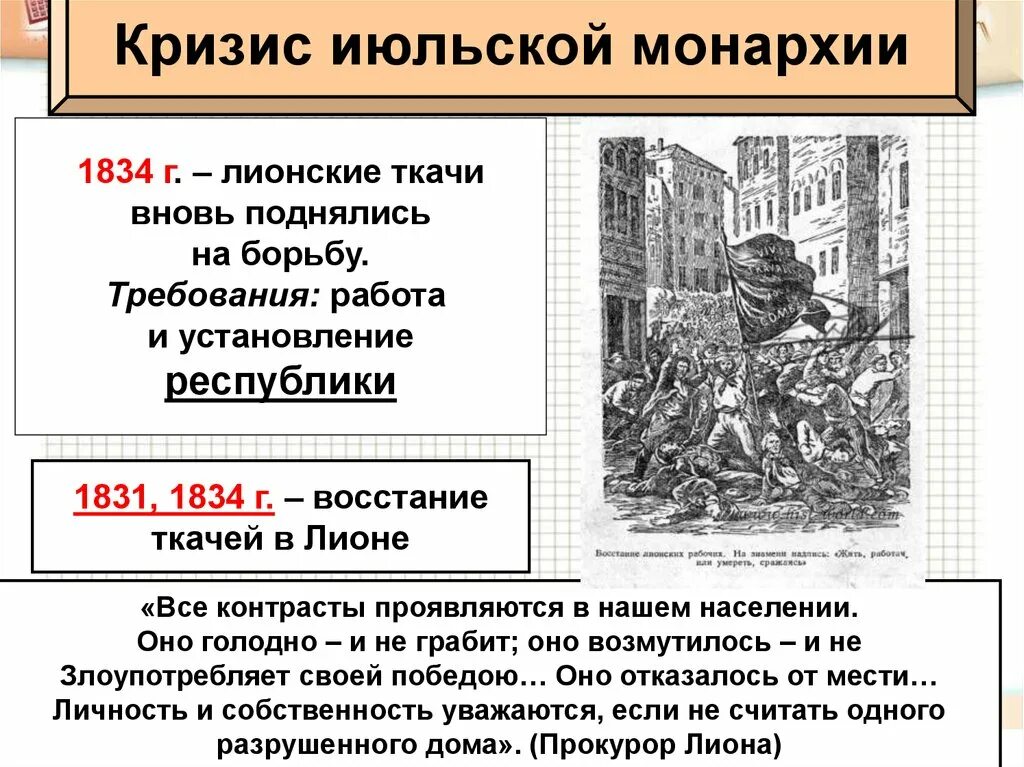 Произведение кризис. Восстание Ткачей в Лионе 1834. Июльская монархия 1830-1848. Июльская революция 1830 и Июльская монархия во Франции. Восстание лионских Ткачей 1831.