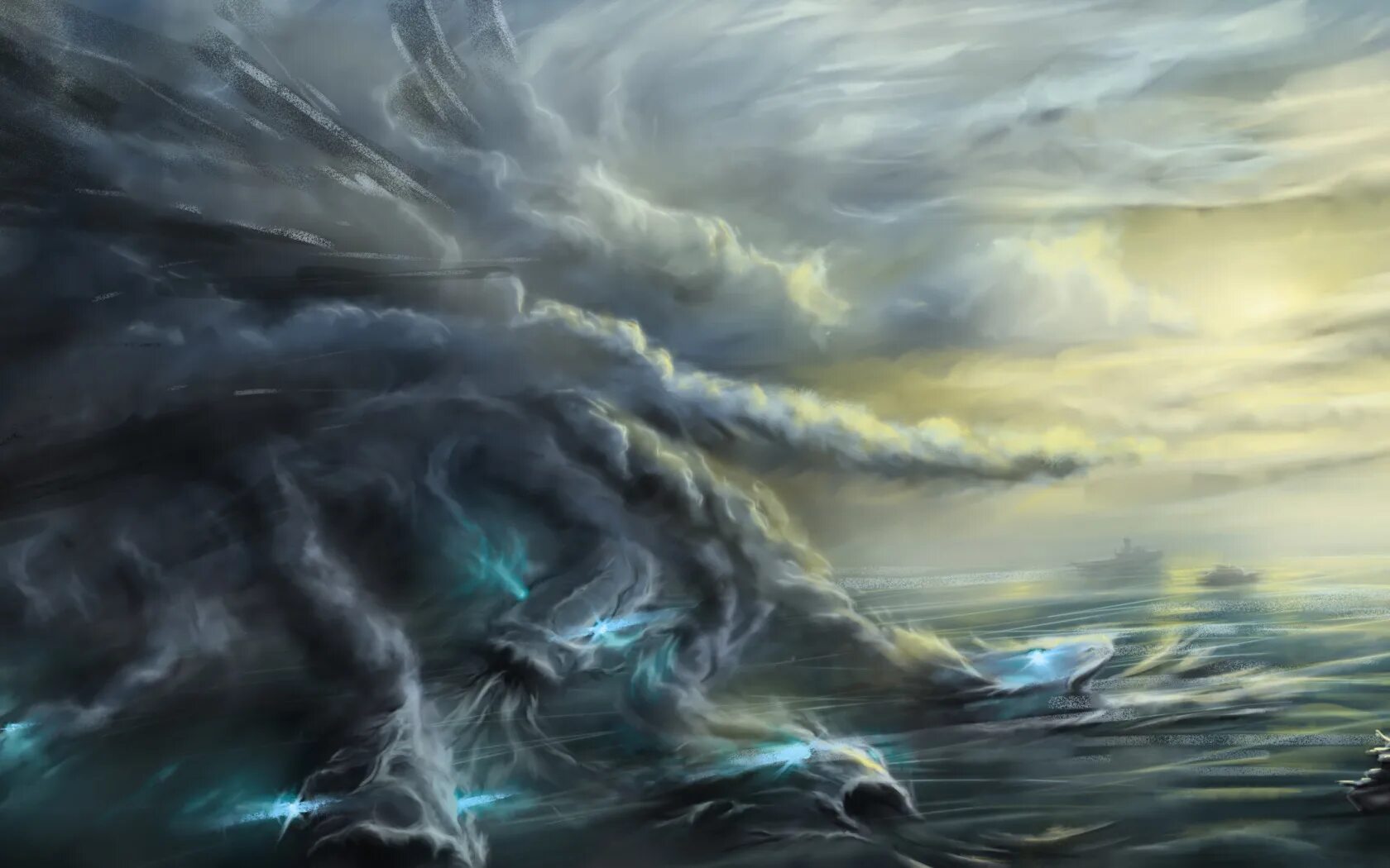 Фантастика про океан. Торнадо / Торнадо,шторм,море,корабль. Буря фэнтези. Море фэнтези. Фэнтези шторм.