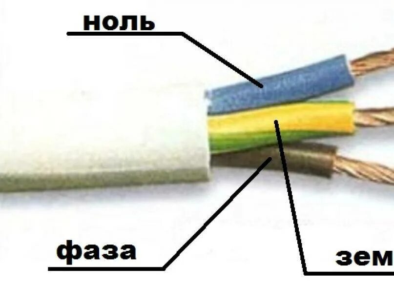 Каким цветом фаза в трехжильном проводе