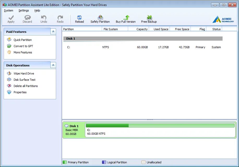 Aomei partition standard edition. Aomei partition standard edition