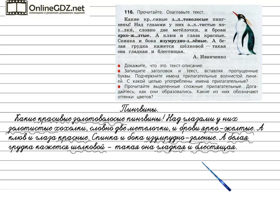 Среди пингвинов есть и драчуны найти глагол. Прочитайте озаглавьте текст какие красивые золотоволосые пингвины. Среди пингвинов есть и драчуны текст. Среди пингвинов есть и драчуны разобрать по частям речи предложение.