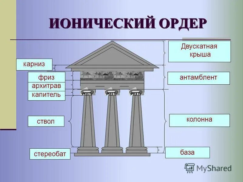 Ордер семьи. Ордерная система древней Греции дорический ордер. Дорический ордер в архитектуре древней Греции. Ионическая архитектура древней Греции. Архитрав Ионического ордера.