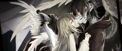 21:9 2560x1080 Satsuriku no tenshi, angel and demon wallpaper download.