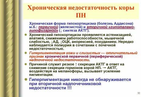 Хроническая недостаточность надпочечников
