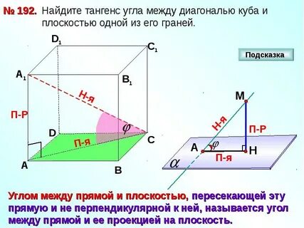 Куб углы диагоналей