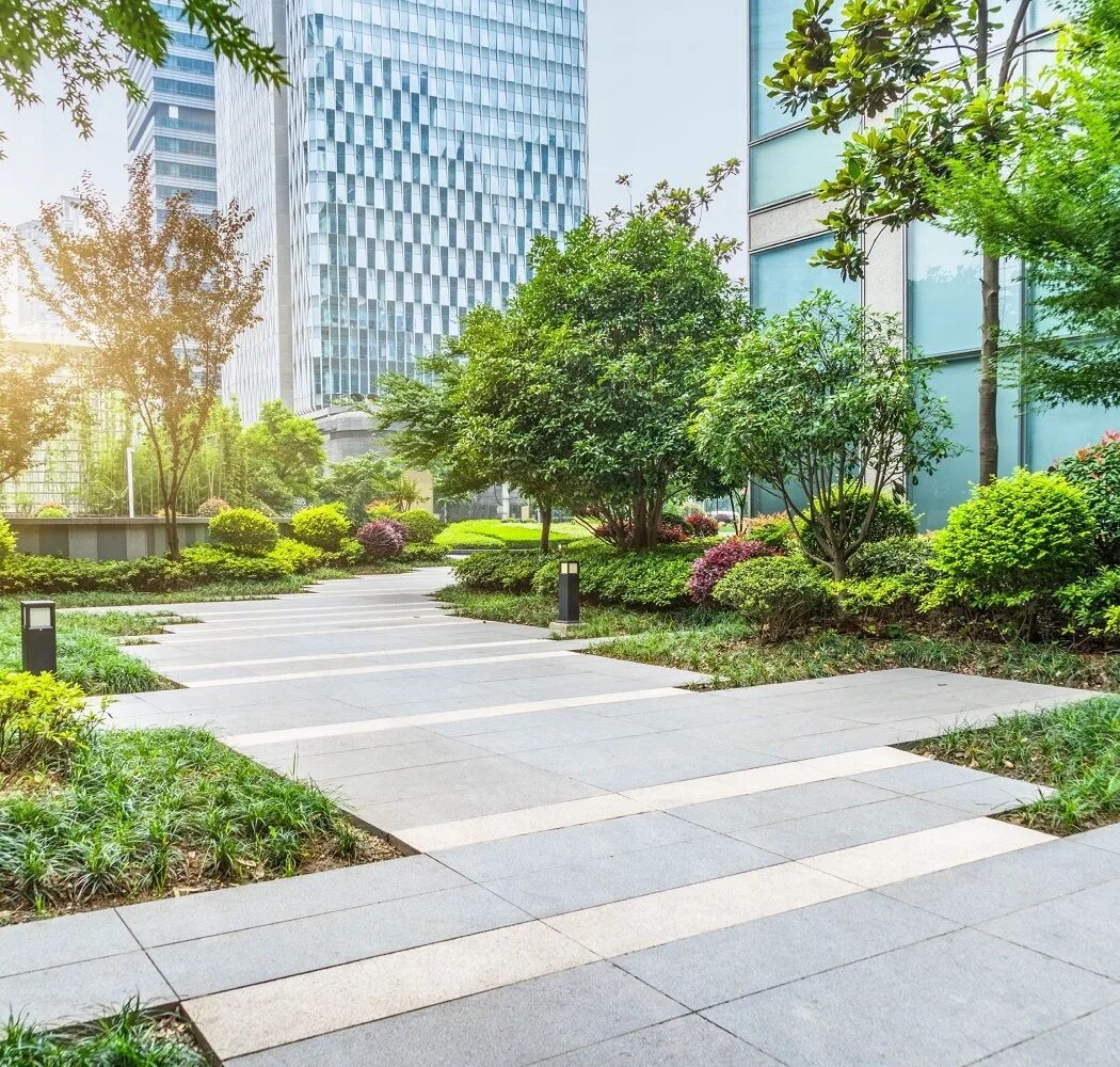 Public area. Городское Озеленение. Проектирование ландшафтного дизайна. Билдинг сад. Городской ландшафт России.