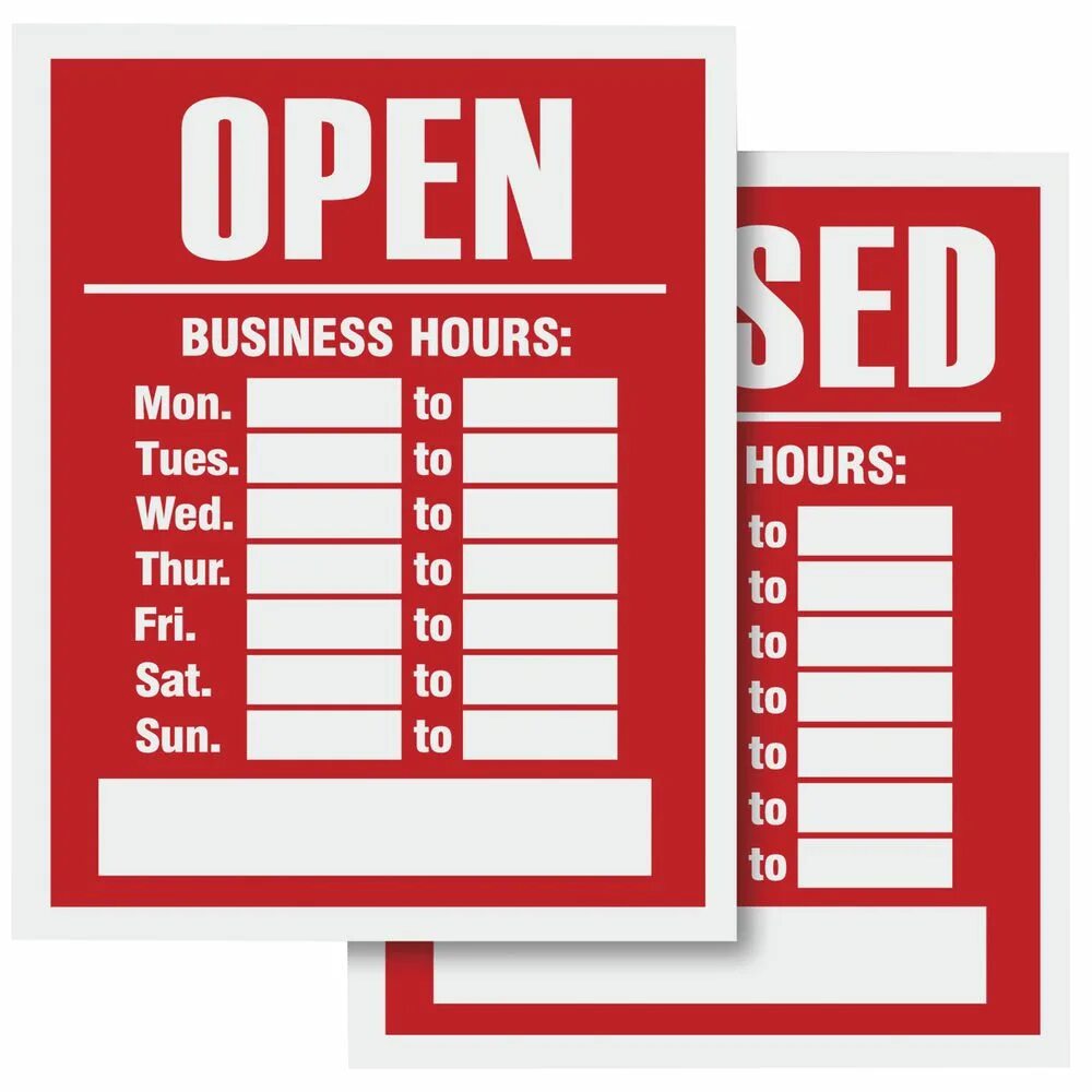 Business hours. Business hours sign. Business hours closed. Hour Board.