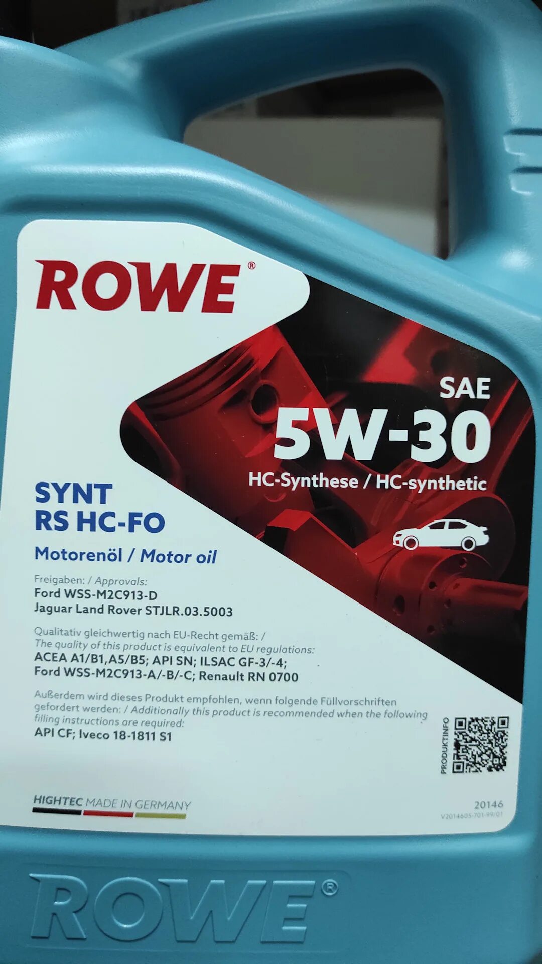 Rowe Hightec Synt RS SAE 5w-30 HC-Fo. Rowe HC Fo 5w30. Hightec Synt RS SAE 5w-30 HC-Fo (20146). Rowe 5w30 Fo.