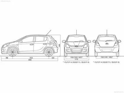 Hyundai i20 размеры