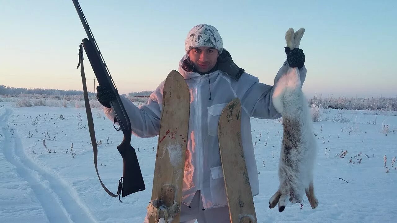 Показать видео охота. Охота на лыжах зимой на зайца.