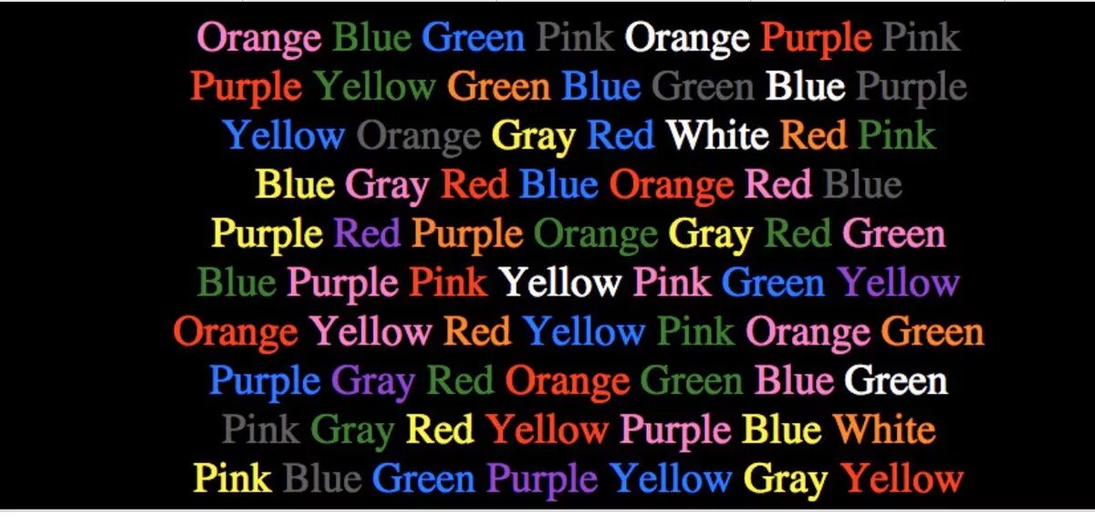 Say the colour not the word