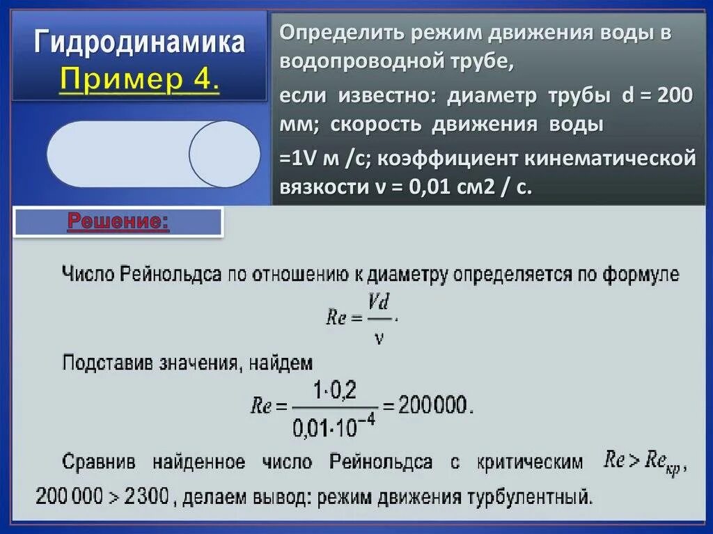 Скорость течения воды в трубе. Число Рейнольдса определяется по формуле. Расчёт диаметра трубы для водоснабжения. Число Рейнольдса для трубы. Формула для определения расхода жидкости в трубопроводе.