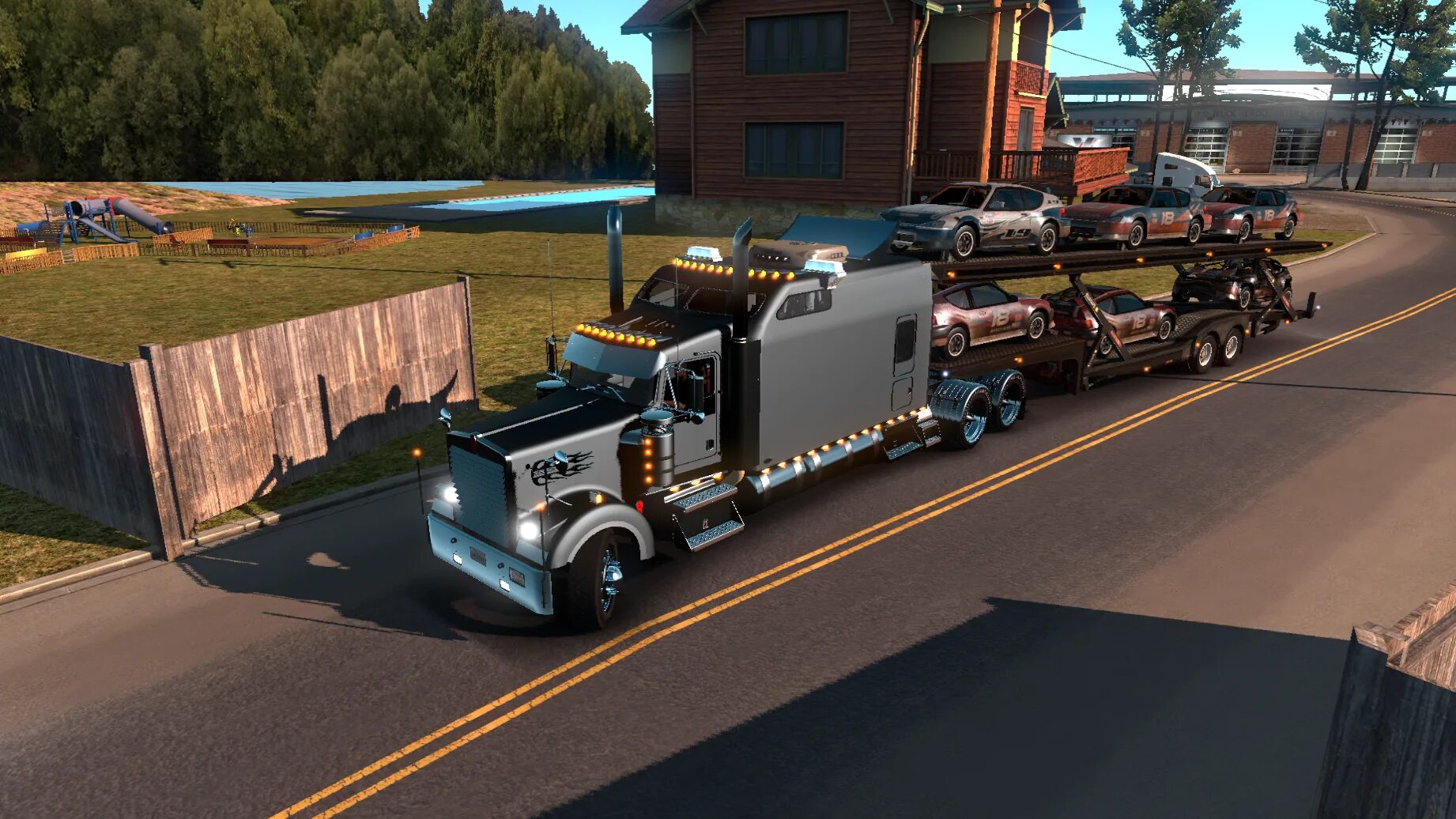 Моды на машины в трак симулятор. Шоссе 66 American Truck Simulator. Мотели в American Truck Simulator 2. American Truck Simulator Ford Ln-8000. Американские тягачи из Американ трак симулятор.