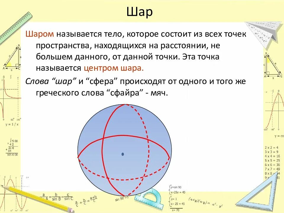 На каком расстоянии шар. Шар тело вращения. Сфера и шар. Тела вращения шар и сфера. Фигуры вращения шар сфера.