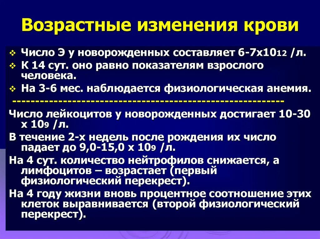 Возрастные изменения состава крови. Возрастные изменения крови у детей. Возрастные изменения состава и количества крови. Возрастные изменения крови