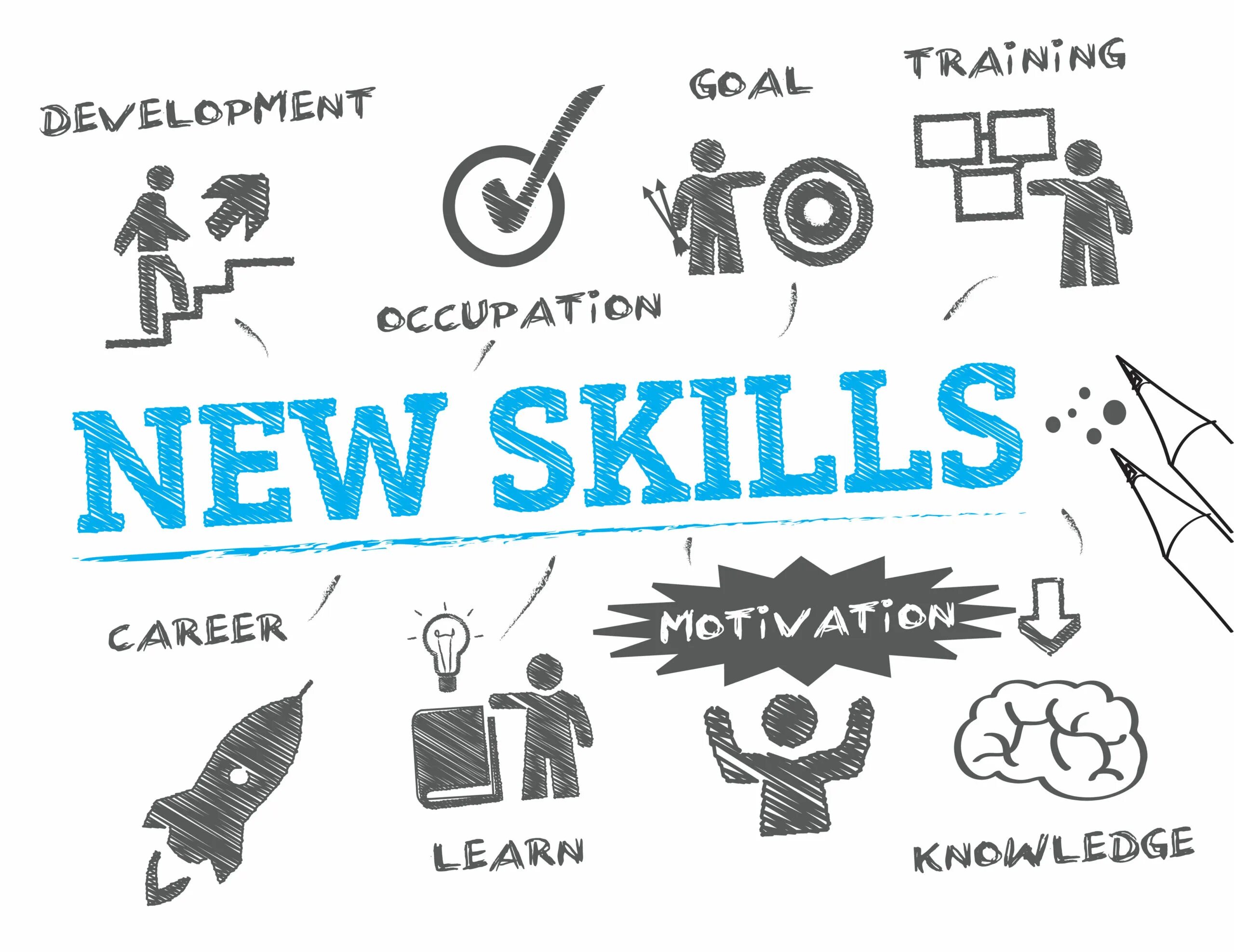 Getting new skills. New skill. Learning New skills. People learn New skills. New skill learned.